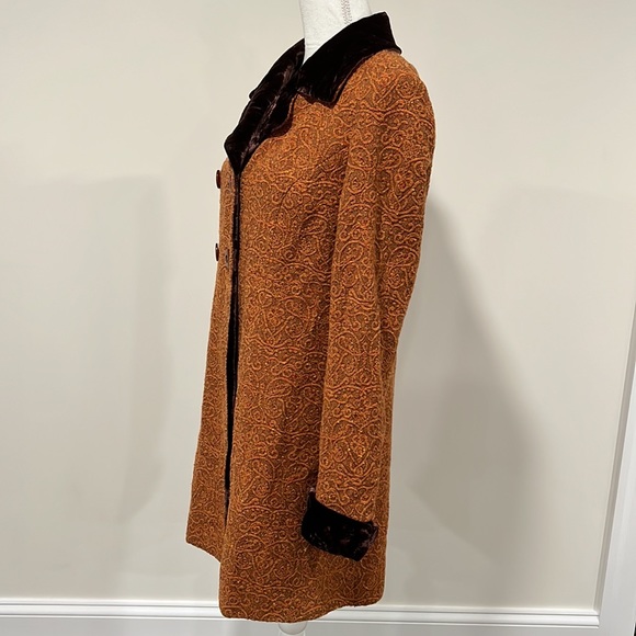 Z by Zelda Wool-blend and Velour Tapestry Print Lightweight Coat Size 8 - Picture 3 of 9